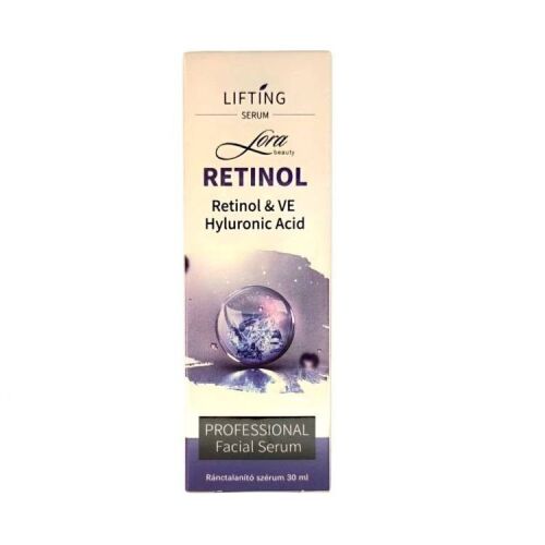 Lora Beauty Retinol & VE Hyaluronic Acid Professional arckezelő szérum, ránctalanító és hidratáló arcszérum, 30ml - Arcszérum