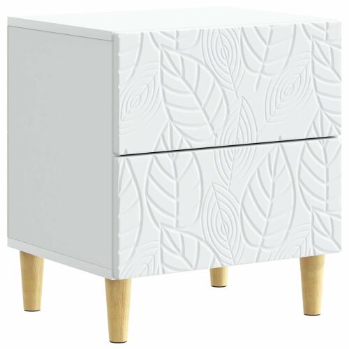 vidaXL Éjjeli asztal Fehér 43 x 34,5 x 48 cm Szerelt Fa 162544115 - Éjjeliszekrény