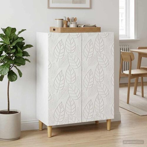 vidaXL Széf Fehér 66 x 34,5 x 90 cm Szerelt Fa 177522553 - Tálalószekrény