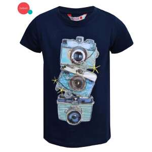 Boboli marineblaues T-Shirt für Jungen mit Kamera-Druck, Größe 5-6 Jahre (116 cm) - Boboli