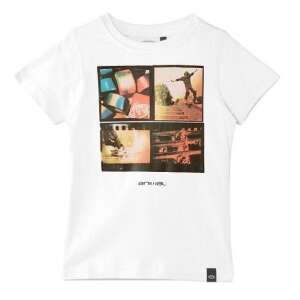 Tričko Animal na skateboard pre deti, biele s kolážou fotografií zo skateboardingu - Bábätká & Batoľatá