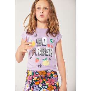 Boboli T-Shirt für Mädchen in Lila mit 'So Fresh' Pailletten-Design und Früchte-Druck - Boboli