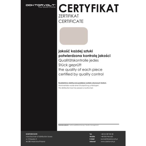 mDV 3x230V Doktorvolt® 2640 fali elosztótábla 162568699 - Villanyszerelési segédanyag