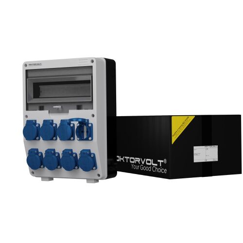 Épület elosztó tábla TD 8x 230V Schuko Doktorvolt 6367 162569566 - Szerelvény- és kötődoboz