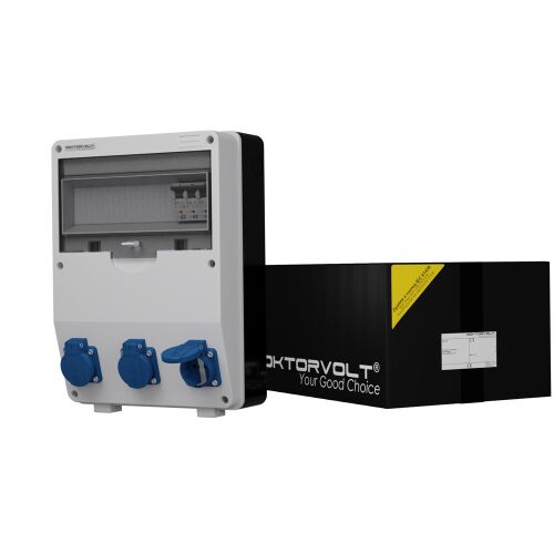 Épület elosztó tábla TD-S 3x230V Schuko Doktorvolt 9016 162569711 - Ipari csatlakozó