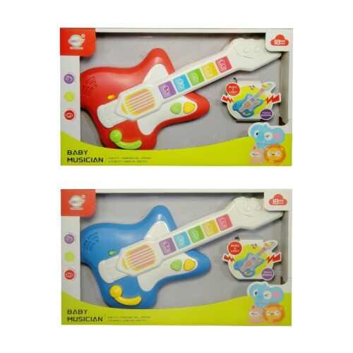 Baby Musician Játék Gitár csomagolásban, piros és kék - Játék hangszer