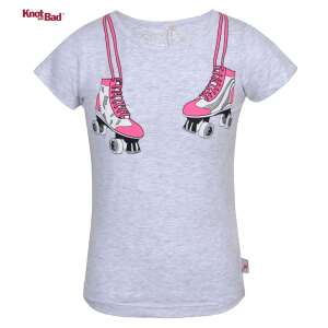 Tricou gri Knot So Bad pentru fete cu imprimeu cu role roz - Knot So Bad