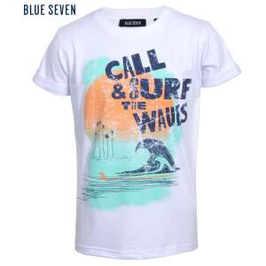 Biele tričko pre chlapcov Blue Seven s potlačou surfovania, 'Call & Surf the Waves' - Bábätká & Batoľatá