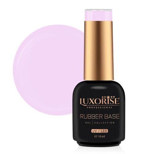 Luxorise Rubber Base Petal Silk 10ml, félig átlátszó rózsaszín gél alap rugalmas és erős köröm manikűrhöz - Gél lakk