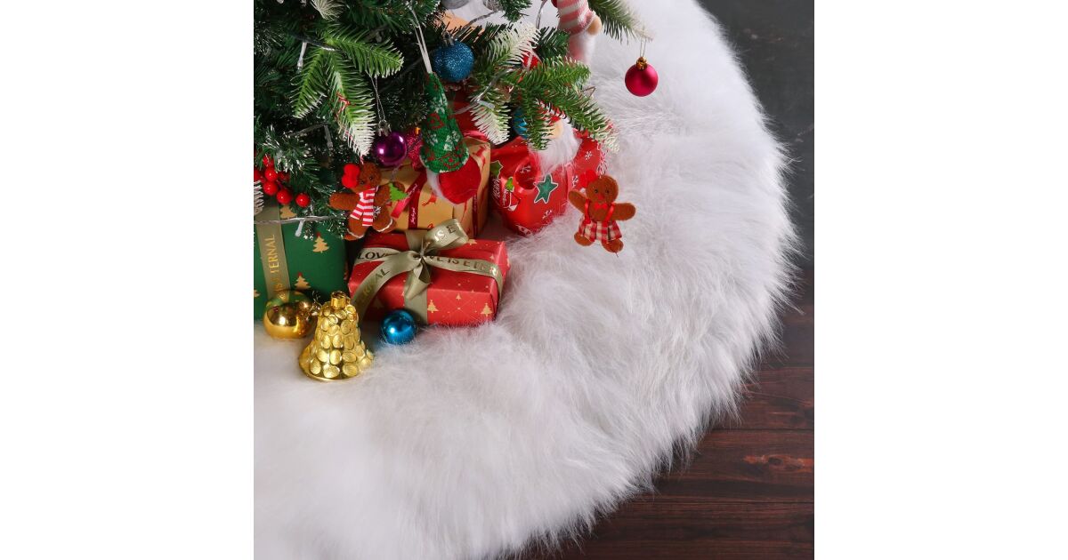 Karácsonyfa szőnyeg White Haipai, 78 cm átmérő, 2,5-3 cm vastagságú szőr, fehér 162669755