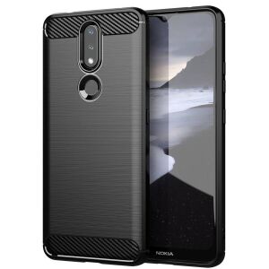 Nokia 2.4 carbon fiber design TPU phone case, black - Phone Case