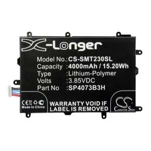 Cameron Sino Li-Polymer akkumulátor Samsung Galaxy Tab4 7.0 táblagépekhez, 4000mAh, fekete - Tablet akkumulátor