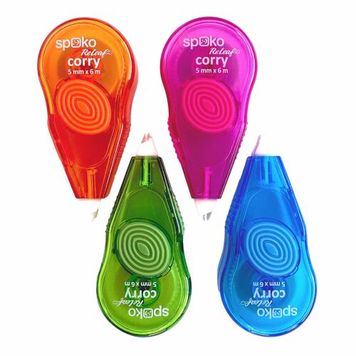 Spoko S0324 Corry mini hibajavító roller, 5 mm x 6 m, válogatott színek - Hibajavító roller