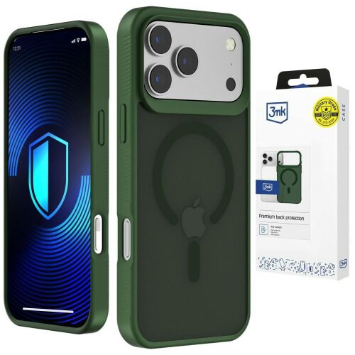 3mk Füst MagCase zöld tok iPhone 17 Pro telefonhoz csomagolással és telefon kijelzővel - 3MK