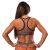 Fitskin Fleur de Lis Armor Bustier hátulnézet modell, barna sportmelltartó hátul