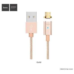 HOCO U16 Micro USB Mágneses Töltési Kábel, Arany, 1.2M - Hoco