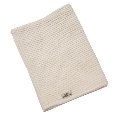 Vaganza Waffle babatakaró 100x140 cm, ekrü színű pamut waffle minta, puha és légáteresztő - Vaganza