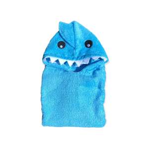 Shark hooded towel for kids, blue, soft, absorbent, 100% cotton - Bath Towel, Washcloth, Hooded Towel