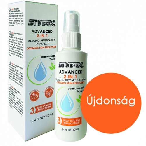 Studex Advanced 2 az 1-ben piercing utókezelő és tisztító spray, 100ml, optimális bőrfelszín regenerálás
