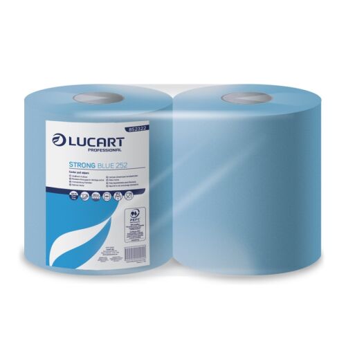 Lucart strong blue 252 ipari törlőkendő  681 lap/tekercs 2 tekercs/zsugor 176526912 - Papírtörlő