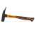 Handy professional carpenter's hammer with magnetic nail holder, orange and black, side view