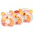 Play food cake slices with fruit decorations