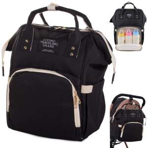 Schwarze Living Traveling Share Wickeltasche Rucksack mit mehreren Taschen und Flaschenhaltern - Zubehör für Kinderwagen
