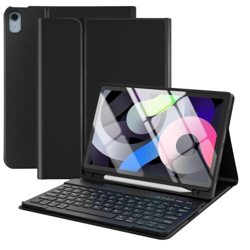 Fekete Apple iPad Air 11 6GEN / Air 5 4 10.9 billentyűzetes tok 3/4 nézet - Tablet tok
