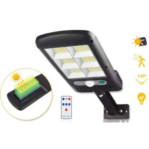 Napelemes LED kültéri mozgásérzékelős fali lámpa távirányítóval BB120
