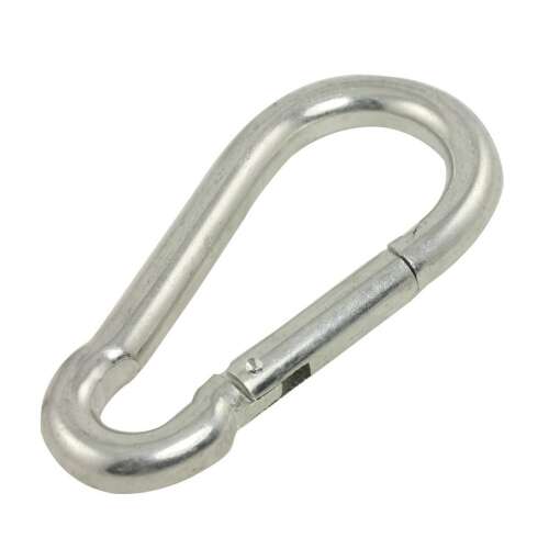 Silver carabiner hook for hanging a hammock or swing, 320 kg capacity