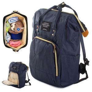 Collage of blue diaper bag backpack - Diaper Bag