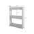 White 3-tier rolling kitchen shelf unit with wheels, dimensions