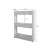 White 3-tier rolling kitchen shelf unit with wheels, dimensions