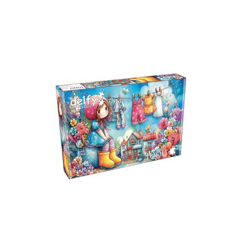 Delfy 1000 darabos puzzle - Sunlit Laundry Joy design - Puzzle és kirakó