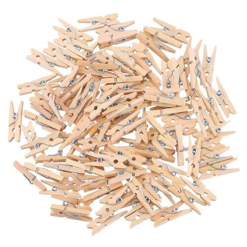 100er Pack kleiner Holz-Wäscheklammern, perfekt für Basteln, Dekorationen und zum Aufhängen von Fotos