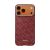 Pitaka Ultra-Slim Aramid Monogram tok iPhone 17 Pro Maxhoz arany és piros színben, elölnézet