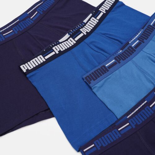 Puma Basic Brand Elastic 4 darabos férfi kék boxer alsó, közeli nézet - Férfi alsónadrág