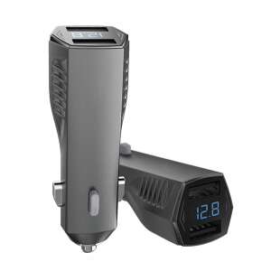 Autós töltő 2 USB aljzat (5V / 2400mA, LED kijelző) FEKETE Asus Zenfone 10, Xiaomi Poco F5 Pro, Nokia 110 (2023), OnePlus Pad, Gigaset GL390, Nothing Phone (2), TCL 403, Honor Pad X9 , Motorola Ed