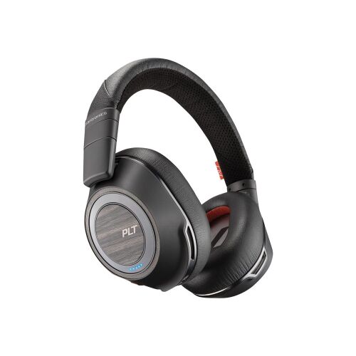 Poly Voyager 8200 UC fekete Bluetooth headset, 3/4 nézet, vezeték nélküli zajszűrős fejhallgató - Poly