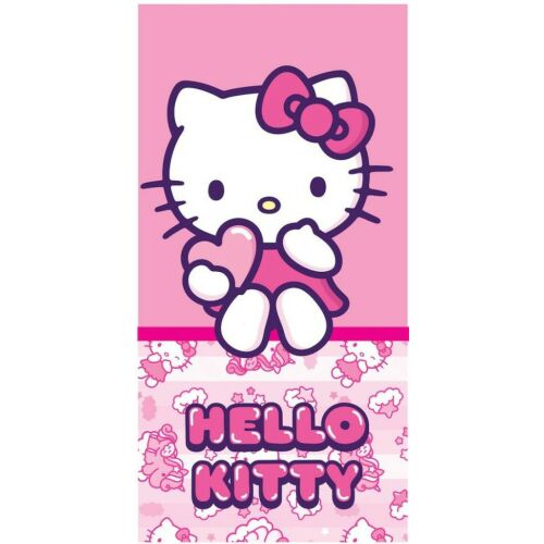 Hello Kitty Pinky Heart strand törölköző 70x140 cm, gyorsan száradó, rózsaszín - Baba fürdetés és ápolás