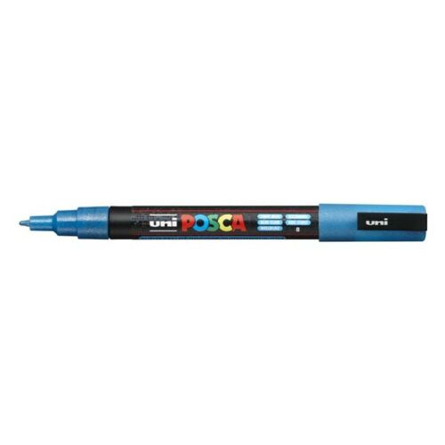 Filctoll UNI Posca PC-3ML csillámló világoskék dekorációs marker - Dekormarker