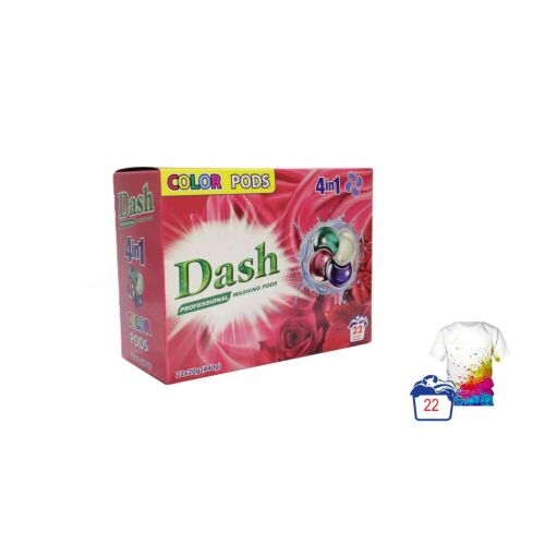 Dash 4in1 Color mosókapszula 22db, mosószer a színes ruhákhoz, hatékony folteltávolítással - Mosókapszula