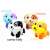 Wind-up puppy toy in 4 colors: blue, black and white, brown and beige, yellow
