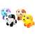 Wind-up puppy toy in 4 colors: blue, black and white, brown and beige, yellow