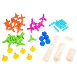 Creative Model building toy set, colorful plastic rods and connectors for building structures - Plastic Building Toy