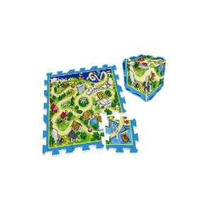 Puha, 9 darabos habszivacs kirakószőnyeg, város utcai motívummal, játék szőnyeg, gyerekeknek - Foam Puzzle