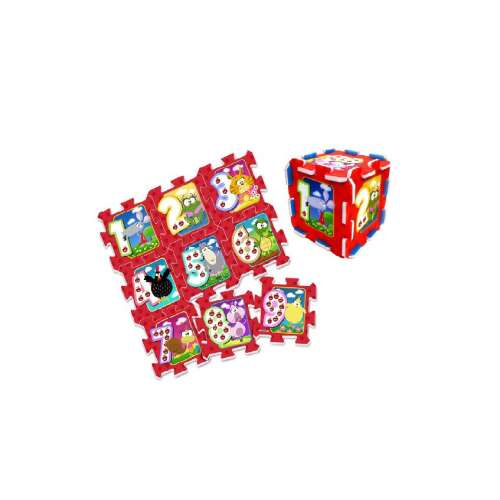 Animal foam puzzle mat for kids, 9 pieces, numbers 1-9, learn counting, play and learn, educational toy, soft and safe