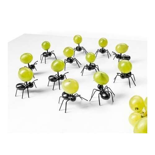 12 darabos fekete hangya snack szúró szett bulikhoz, születésnapokhoz és egyéb eseményekhez