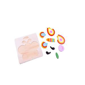 Wooden butterfly puzzle for toddlers, featuring colorful pieces and a cute butterfly design - Developmental Toy for Toddler