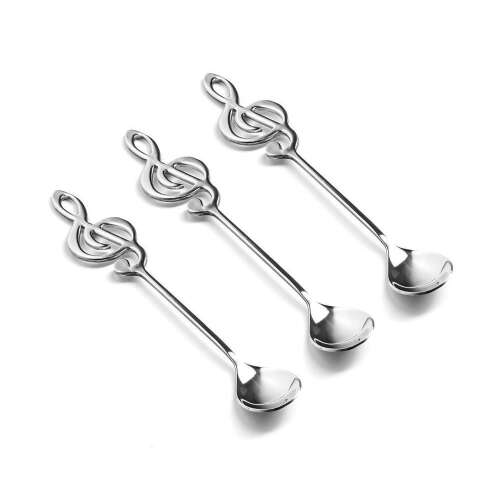 3 db-os ezüst zenei jegy teáskanál készlet